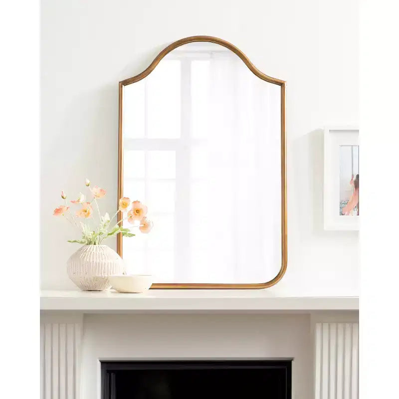 Miroir mural cintré encadré 24x36, noir ou doré