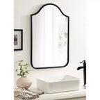 Miroir mural cintré encadré 24x36, noir ou doré