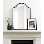 Miroir mural cintré encadré 24x36, noir ou doré