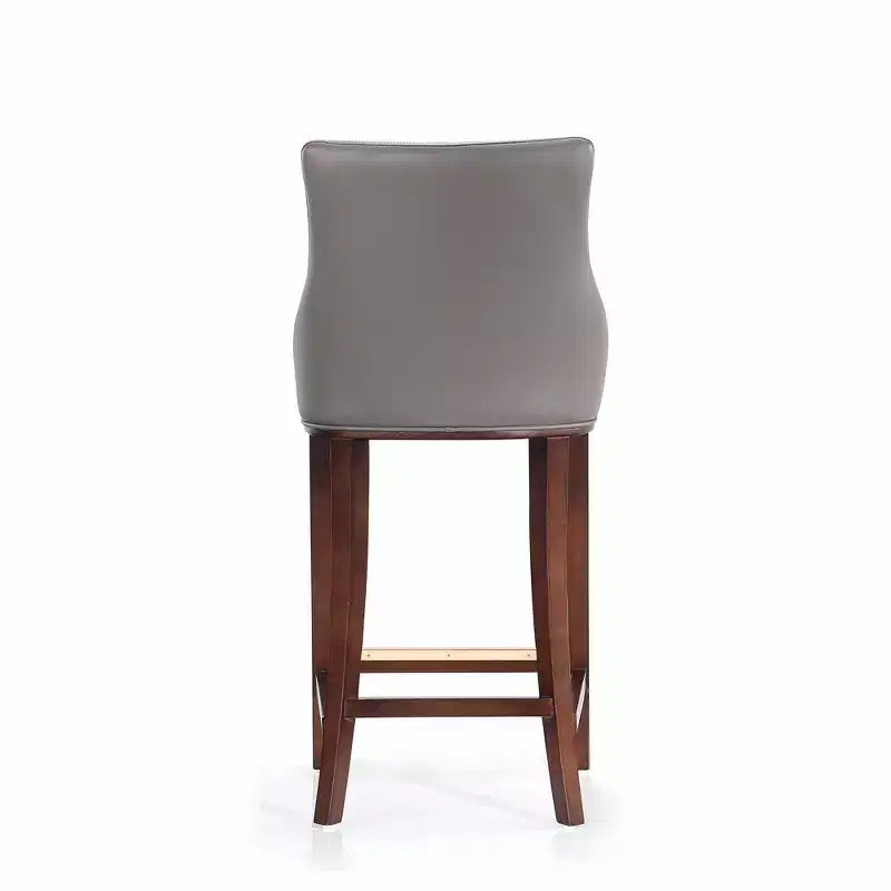 Tabouret de bar tapissé de similicuir avec cadre et repose-pieds en hêtre