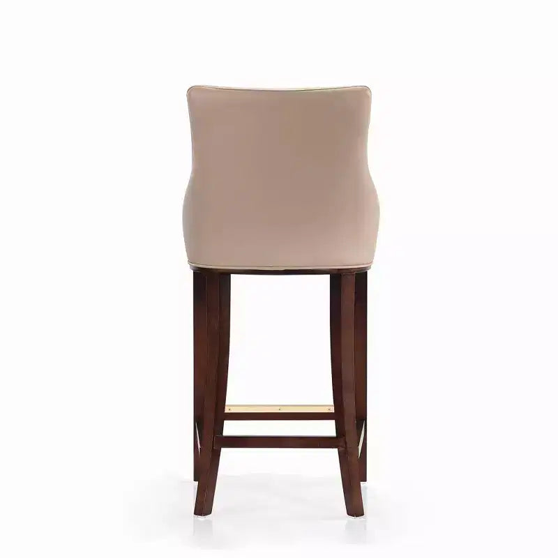 Tabouret de bar tapissé de similicuir avec cadre et repose-pieds en hêtre