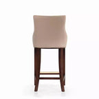 Tabouret de bar tapissé de similicuir avec cadre et repose-pieds en hêtre