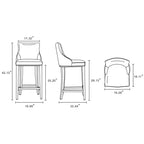 Tabouret de bar tapissé de similicuir avec cadre et repose-pieds en hêtre