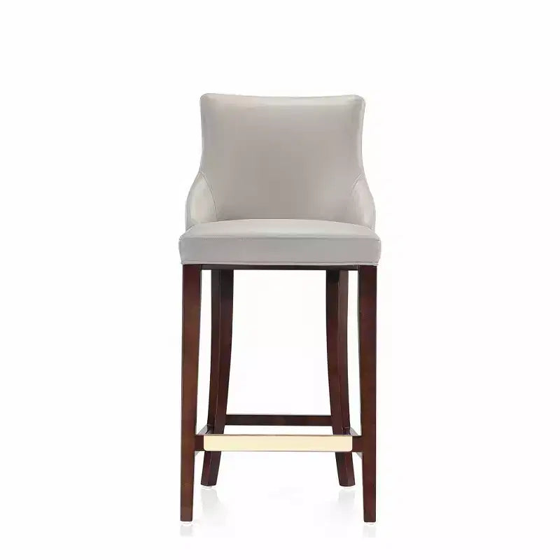 Tabouret de bar tapissé de similicuir avec cadre et repose-pieds en hêtre
