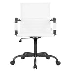 Chaise de bureau en cuir vegan nervuré avec base pivotante noir mat