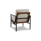 Fauteuil d'appoint avec structure en métal et coussins en mousse moelleuse, ivoire