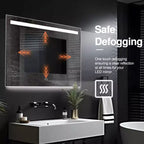 Miroir de salle de bain LED sans cadre avec fonction anti-buée et luminosité réglable