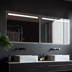 Miroir de salle de bain LED sans cadre avec fonction anti-buée et luminosité réglable
