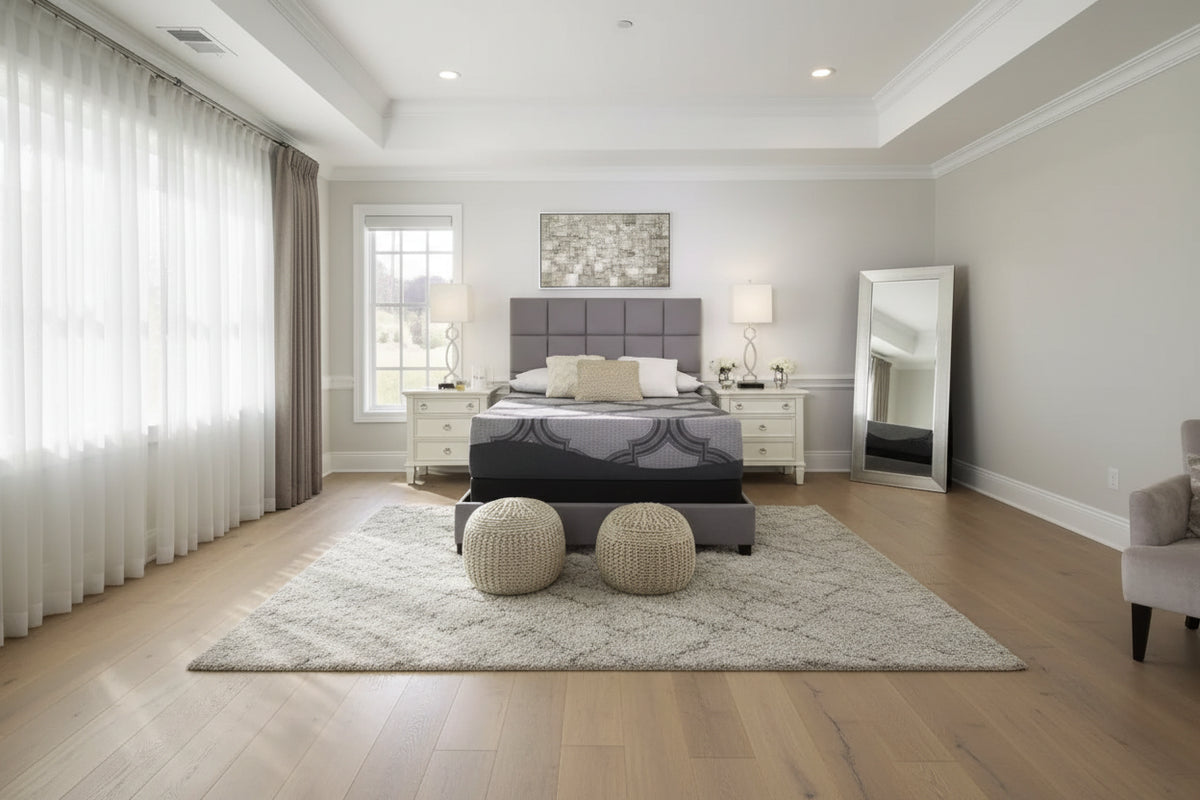 Matelas ferme hybride avec ressorts ensachés et mousse haute densité