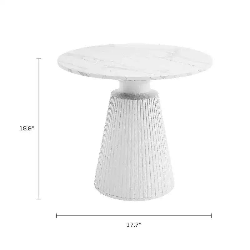 Table d'appoint ronde blanche, sans montage, cadre en oxyde de magnésium
