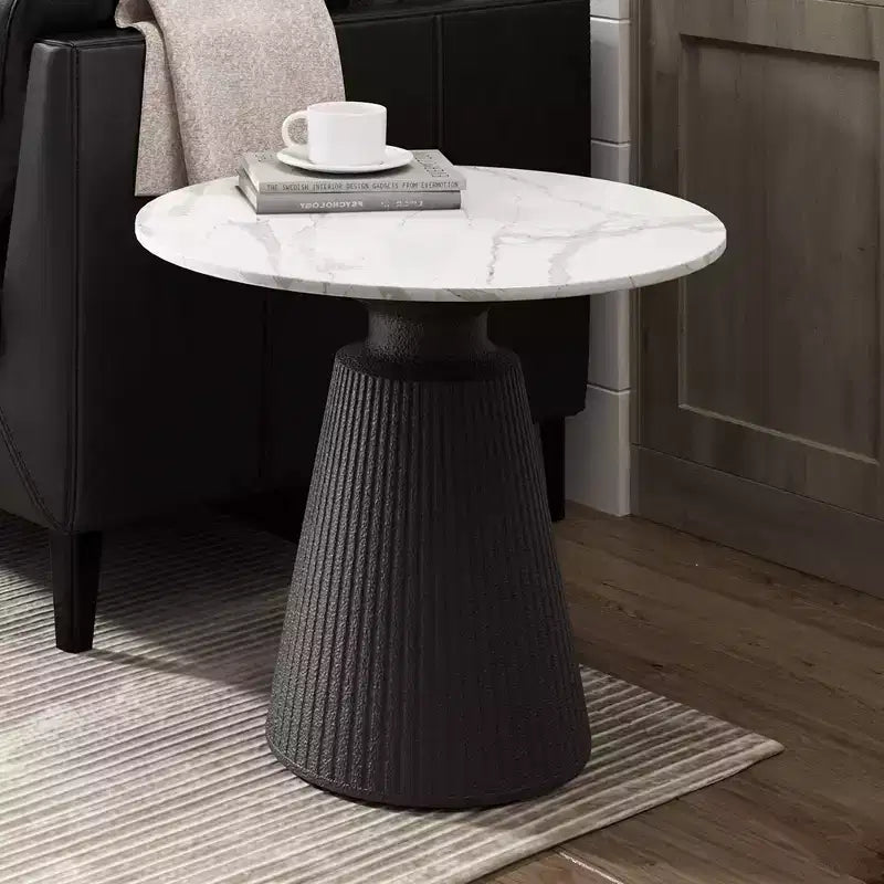 Table d'appoint ronde blanche, sans montage, cadre en oxyde de magnésium