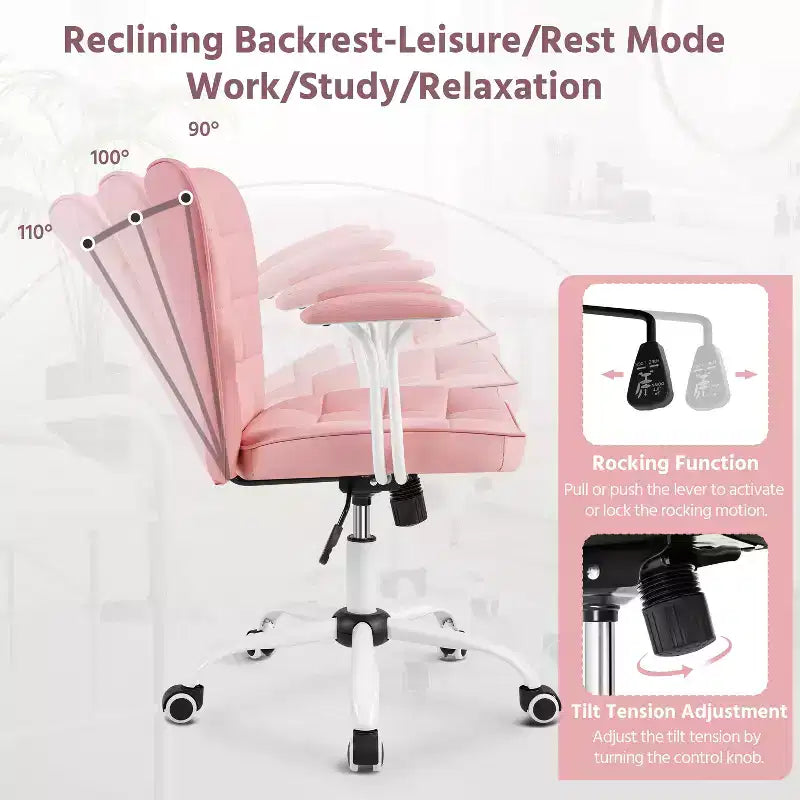 Fauteuil de bureau mi-dossier en similicuir avec accoudoirs détachables