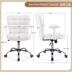 Fauteuil de bureau mi-dossier en similicuir avec accoudoirs détachables
