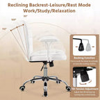Fauteuil de bureau mi-dossier en similicuir avec accoudoirs détachables