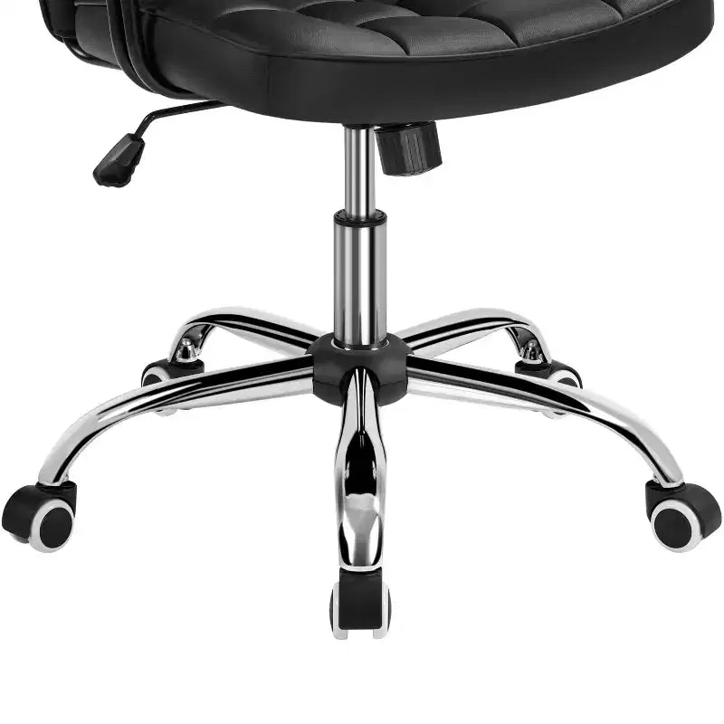Fauteuil de bureau mi-dossier en similicuir avec accoudoirs détachables