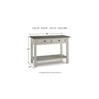 Console bicolore avec tiroirs et finition blanc antique