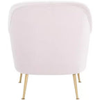 Fauteuil d'appoint en velours avec pieds dorés et accoudoirs arrondis, 125 kg