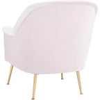 Fauteuil d'appoint en velours avec pieds dorés et accoudoirs arrondis, 125 kg