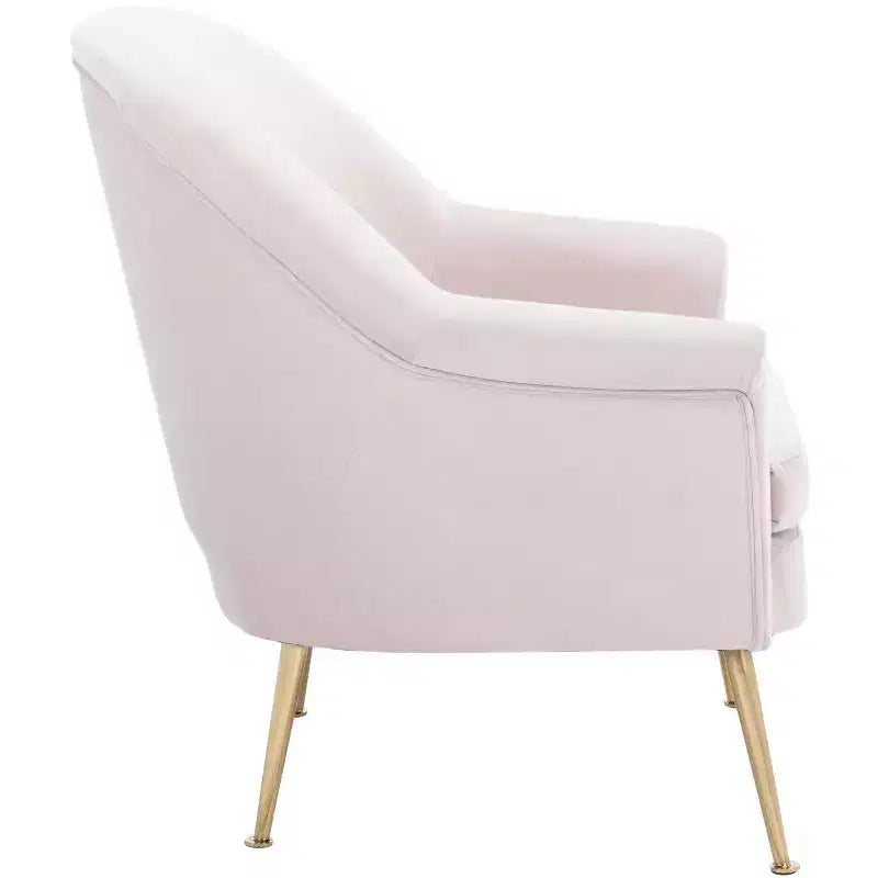 Fauteuil d'appoint en velours avec pieds dorés et accoudoirs arrondis, 125 kg