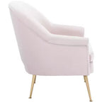 Fauteuil d'appoint en velours avec pieds dorés et accoudoirs arrondis, 125 kg