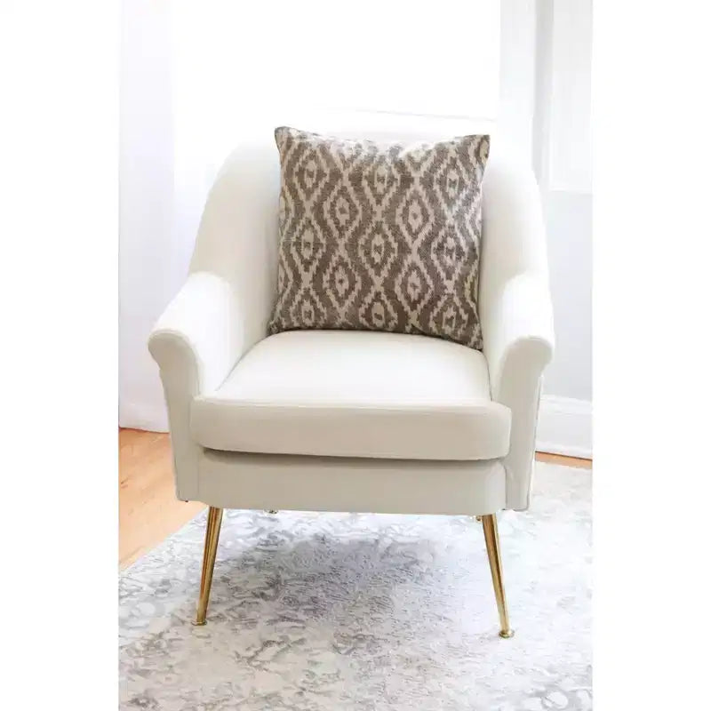 Fauteuil d'appoint en velours avec pieds dorés et accoudoirs arrondis, 125 kg