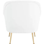 Fauteuil d'appoint en velours avec pieds dorés et accoudoirs arrondis, 125 kg