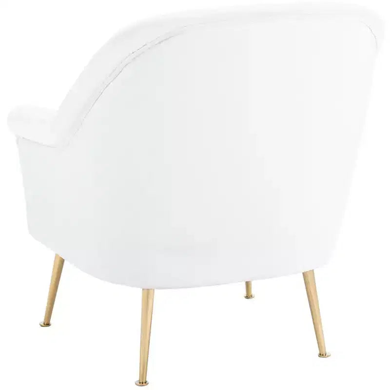 Fauteuil d'appoint en velours avec pieds dorés et accoudoirs arrondis, 125 kg