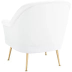 Fauteuil d'appoint en velours avec pieds dorés et accoudoirs arrondis, 125 kg