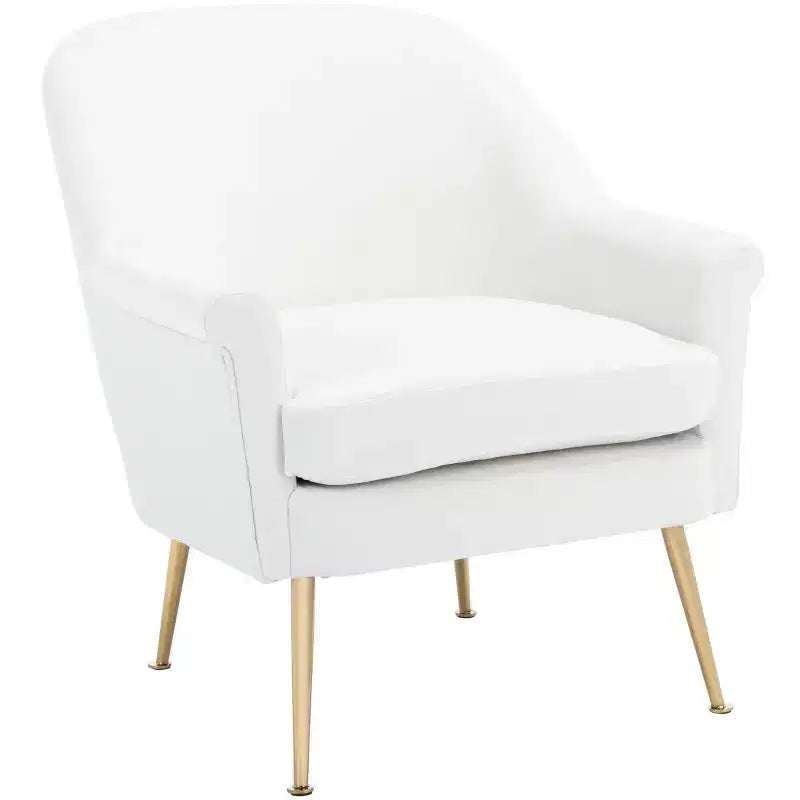 Fauteuil d'appoint en velours avec pieds dorés et accoudoirs arrondis, 125 kg
