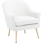 Fauteuil d'appoint en velours avec pieds dorés et accoudoirs arrondis, 125 kg