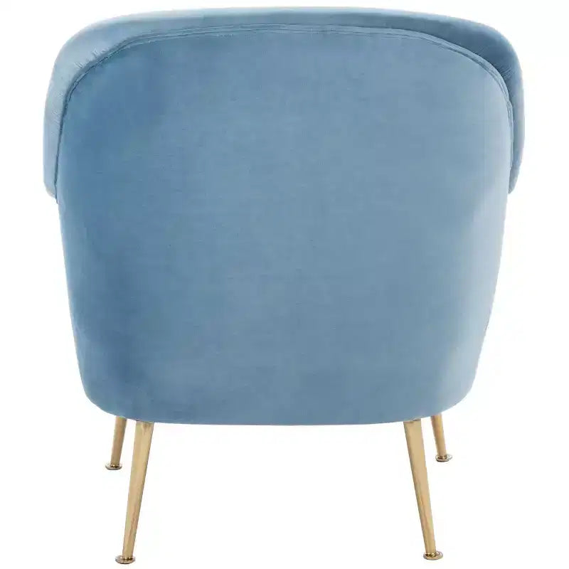 Fauteuil d'appoint en velours avec pieds dorés et accoudoirs arrondis, 125 kg