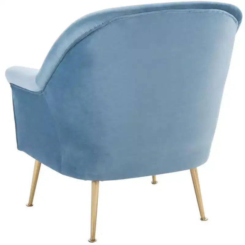 Fauteuil d'appoint en velours avec pieds dorés et accoudoirs arrondis, 125 kg