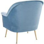 Fauteuil d'appoint en velours avec pieds dorés et accoudoirs arrondis, 125 kg