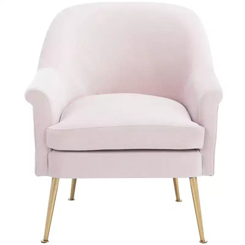 Fauteuil d'appoint en velours avec pieds dorés et accoudoirs arrondis, 125 kg