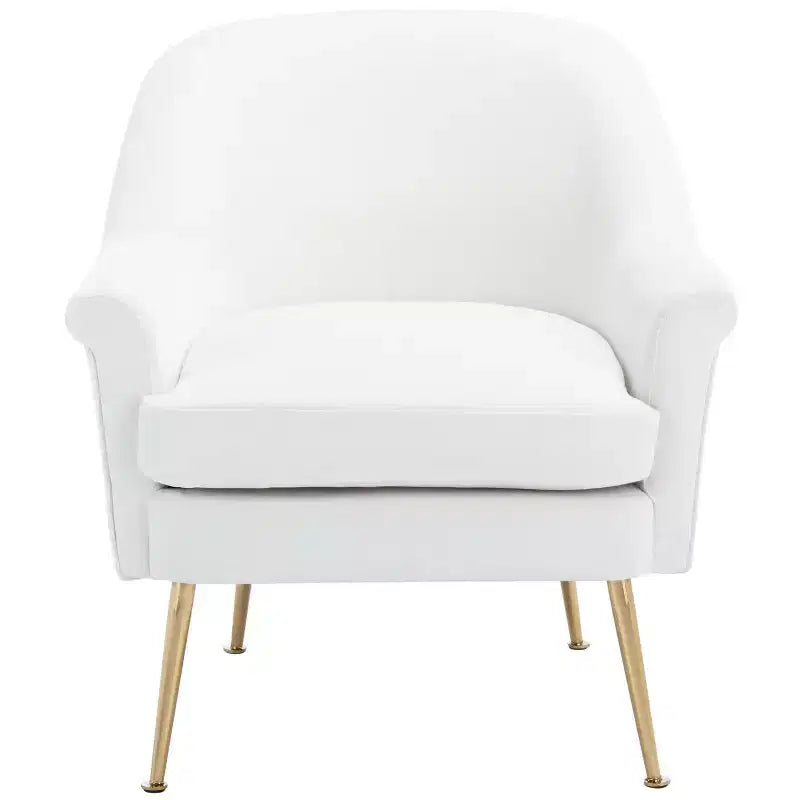 Fauteuil d'appoint en velours avec pieds dorés et accoudoirs arrondis, 125 kg