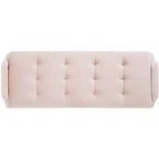 Banc rembourré avec coussin capitonné et pieds en métal doré