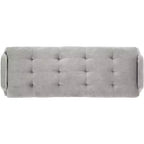 Banc rembourré avec coussin capitonné et pieds en métal doré