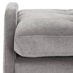 Banc rembourré avec coussin capitonné et pieds en métal doré