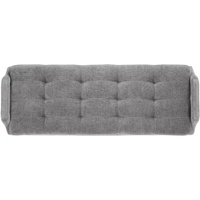 Banc rembourré avec coussin capitonné et pieds en métal doré