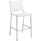Tabouret de comptoir en cuir tressé avec structure métallique