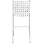 Tabouret de comptoir en cuir tressé avec structure métallique