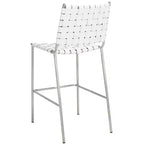 Tabouret de comptoir en cuir tressé avec structure métallique