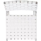 Tabouret de comptoir en cuir tressé avec structure métallique