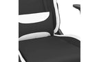 Fauteuil de massage gamer en tissu noir et blanc réglable avec repose-pieds