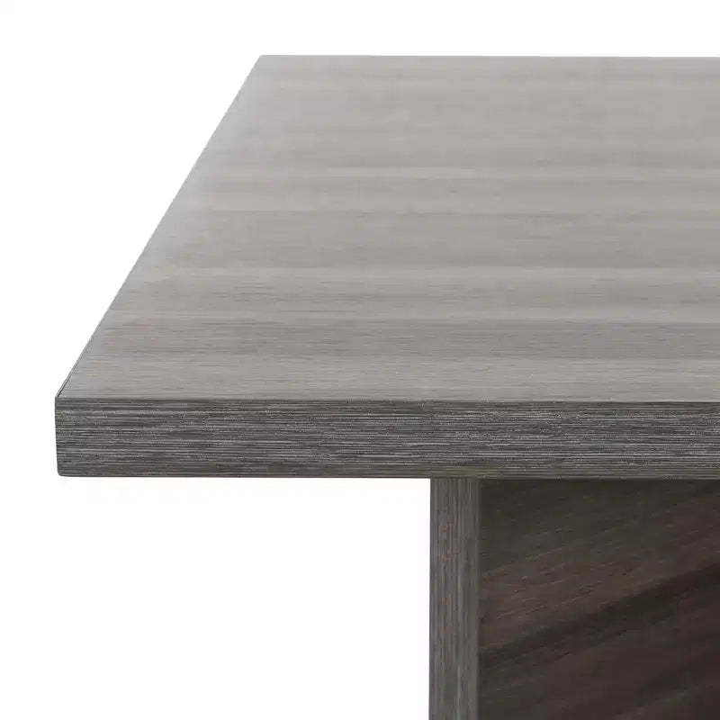 Table basse carrée en bois avec piètement en croix et plateau multicolore