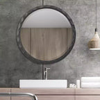Miroir mural rond de 38 pouces avec cadre biseauté festonné