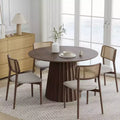 Dovelina Mid-Century Round Dining Table Wood Kitchen Table for 4 People - Walnut