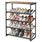 Banc de rangement pour chaussures avec portes en rotin, coussin et étagères réglables