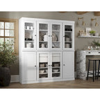 Buffet de cuisine en bois massif 100 % fabriqué en Chine avec portes en verre ou en bois massif et kit de 2 tiroirs 65 x 71,5