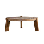 Table basse ronde rustique en bois, table d'appoint - ModernLuxe